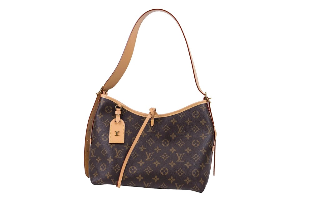 Louis Vuitton Brown CarryAll PM Shoulder Bag Monogram Coated Canvas Gold Hardwar